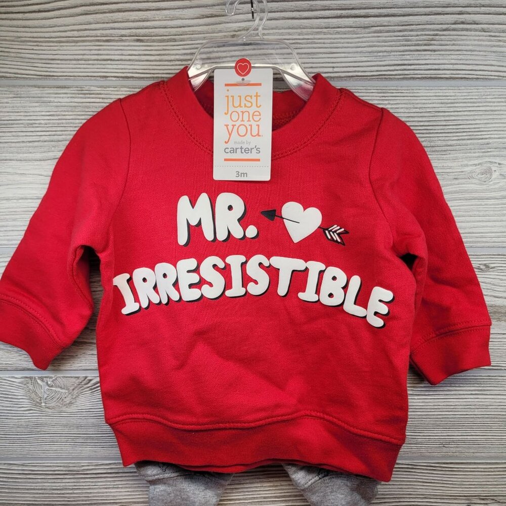 2 Pc Outfit Mr Irresistible Just One You Carters Sweatshirt Sweatpants 3‎ Months